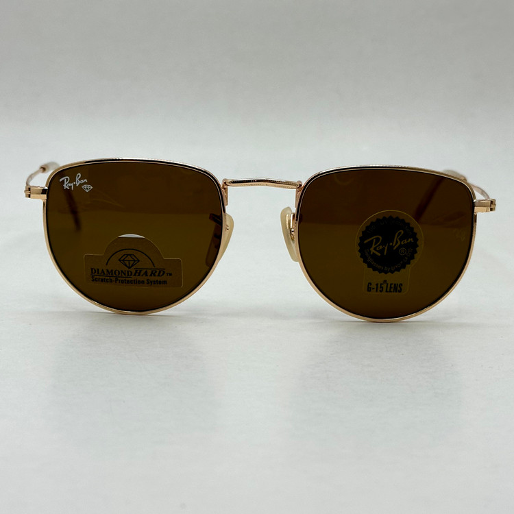 عینک آفتابی ریبن rayban شیشه سنگ قهوه ای طلایی کد rb 3958 - فول پک