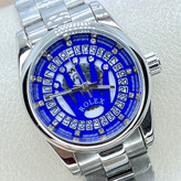 ساعت رولکس زنانه لوکس و کمیاب مدل قلب باز استیل توپر و رنگ ثابت Rolex صفحه آبی