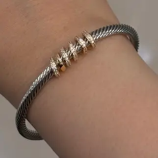 دستبند بنگل آبکاری نقره طرح دیویدیورمن ضد حساسیت رنگ ثابت کد agy (پس کرایه)