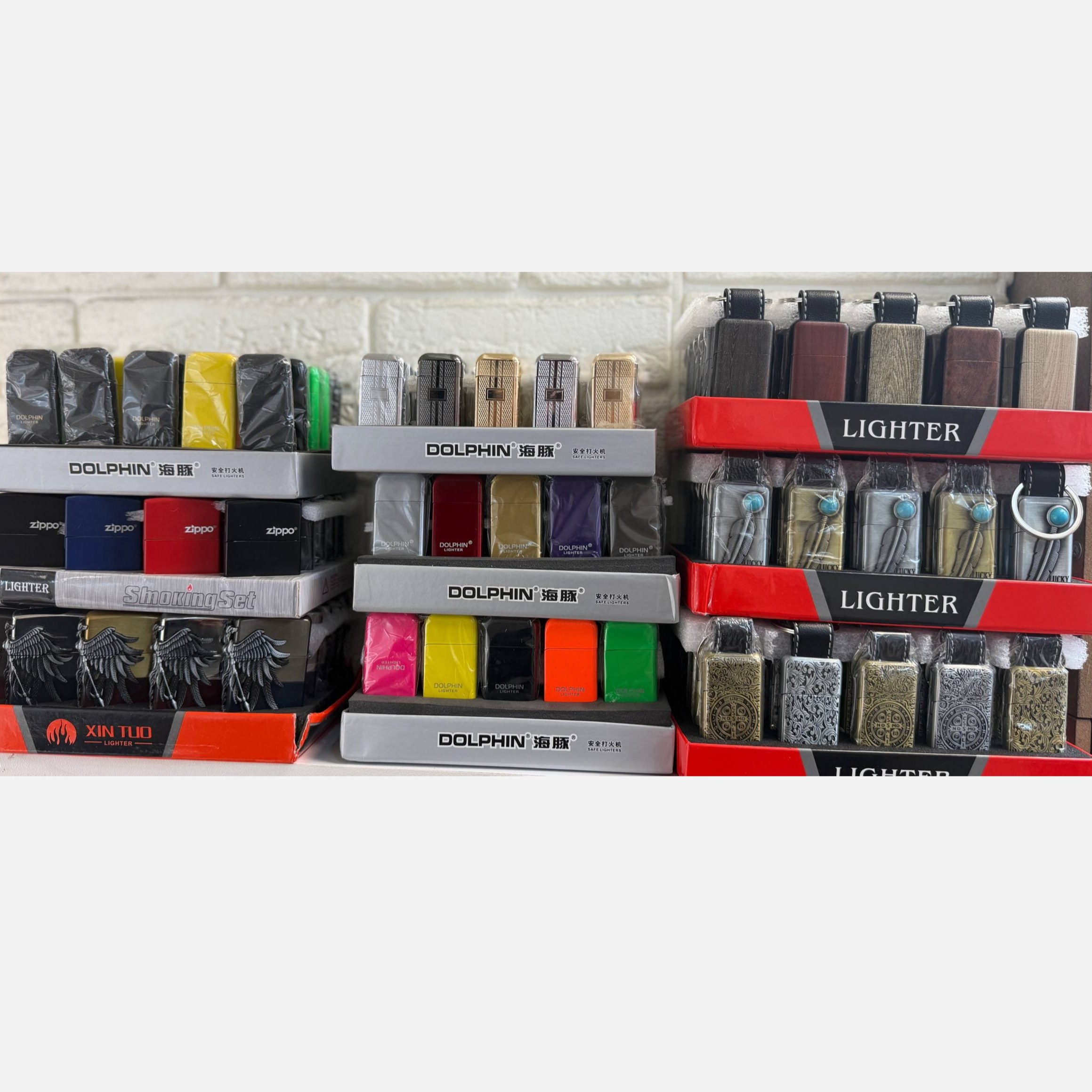 فندک در دار سنگ دار گازی در رنگ ها و طرح های متنوع کد zsm (پس کرایه)