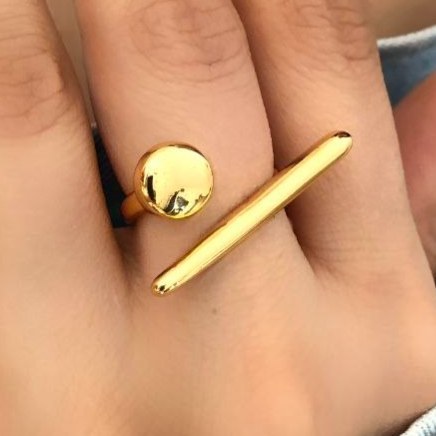 انگشتر زنانه مینیمال فری سایز freesize طرح گوی رنگ ثابت کد zsm (پس کرایه)