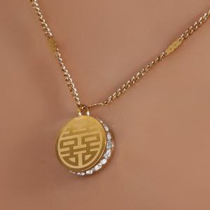 گردنبند و آویز استیل جواهری زنانه طرح دو حلقه نگین تنوع طرح طرح رنگ کاملا ثابت کد mp (پس کرایه)