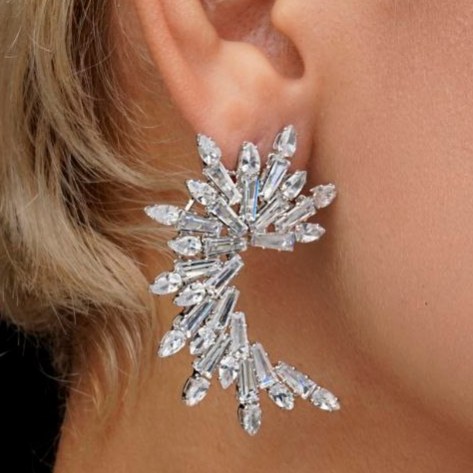 گوشواره جواهری طرح پروانه در تنوع طرح رنگ کاملا ثابت کد bn (پس کرایه)