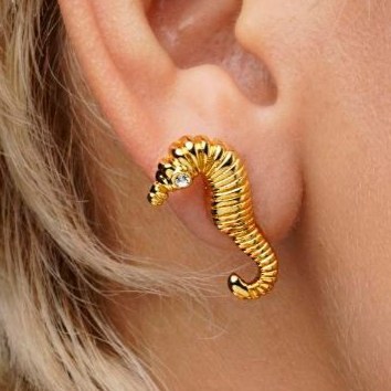 گوشواره طرح ستاره دریایی آبکاری نقره در تنوع طرح های فانتزی رنگ کاملا ثابت کد bn (پس کرایه)