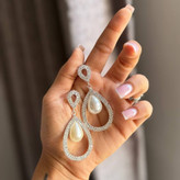 گوشواره طرح جواهری طرح تنیسی قلب نگین تنوع طرح رنگ ثابت کد sm (پس کرایه)