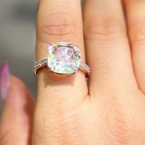 انگشتر و دستبند زنانه ژوپینگ طرح نگین سوارسکی رنگ ثابت کد gy (پس کرایه)