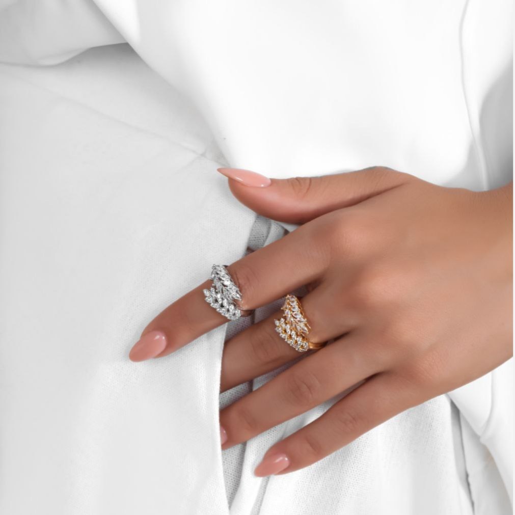 انگشتر طرح جواهری زنانه طرح نگین پاپیون فری سایز Free size تنوع طرح رنگ ثابت کد mp (پس کرایه)