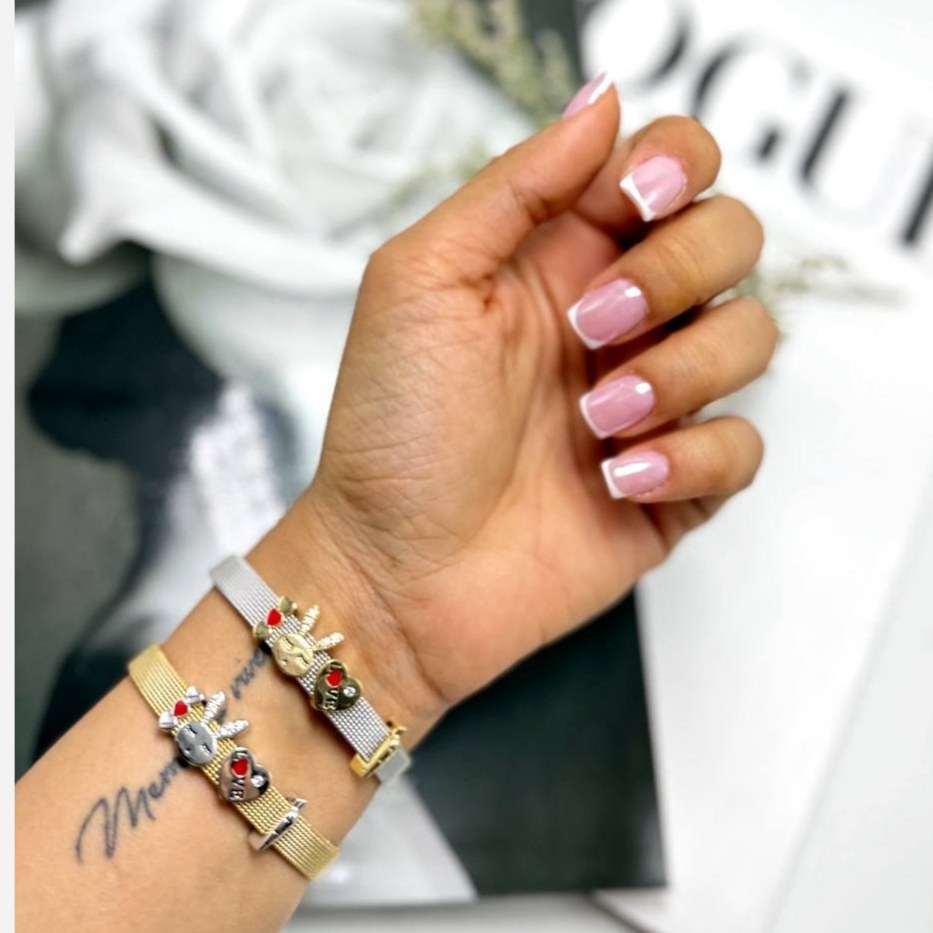 دستبند آبکاری نقره زنانه حصیری قفل مگنتی پاندورا طرح ستاره نگین تنوع طرح رنگ ثابت کد sm (پس کرایه)