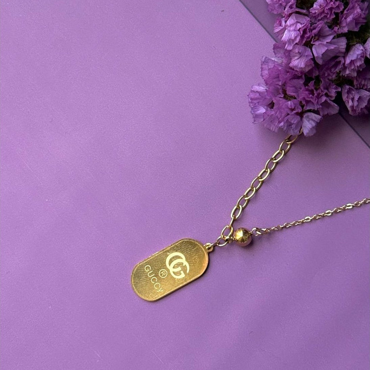 گردنبند و آویز پلاک طرح چنل CHANEL تنوع طرح رنگ ثابت کد sm