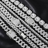 ست گردنبند و دستبند کارتیر فول نگین طرح چین فول chain در تنوع رنگ بالا درجه یک رنگ ثابت کد ki