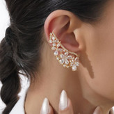 گوشواره ایرکاف جواهری طرح گل رنگ ثابت کد mp