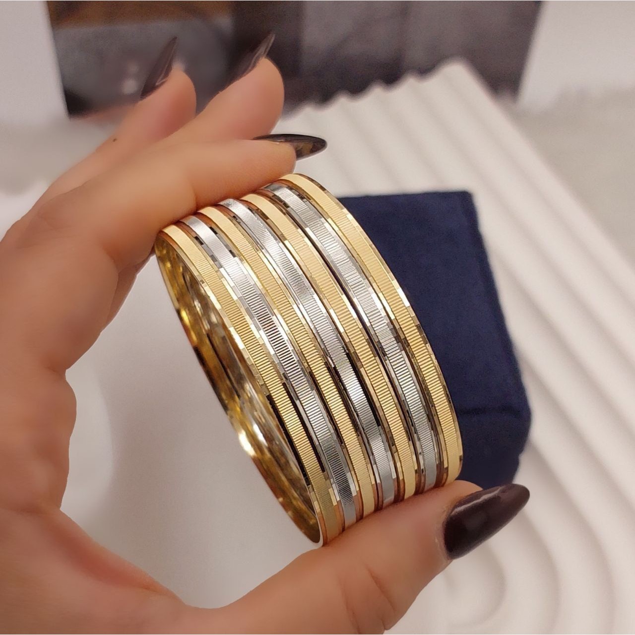 النگو زنانه طلا روس اصل پک 7 عددی کد 31جدید