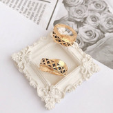 انگشتر زنانه و دخترانه سیاه قلم طرح طلا رنگ ثابت ارسال رایگان