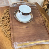 سینی سرو و پذیرایی طرح چوبی زیبای ضدآب روکش چوبی ارسال رایگان