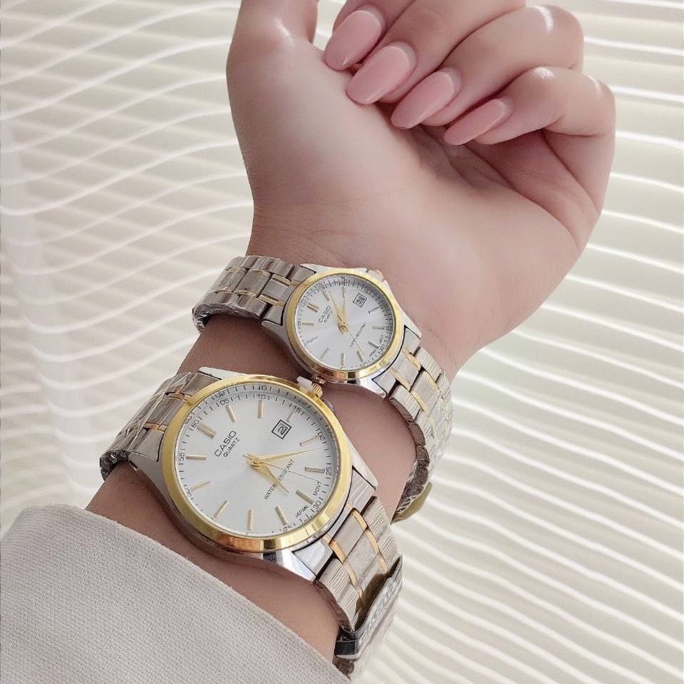 ساعت مچی زنانه و مردانه تک کاسیو استیل تاریخدار حک موتور ژاپن مارک معروف CASIO نمونه درجه یک ارسال رایگان