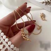 گردنبند دخترانه پلاک فرشته طرح طلا مارک ژوپینگ xuping کاملا مشابه طلا