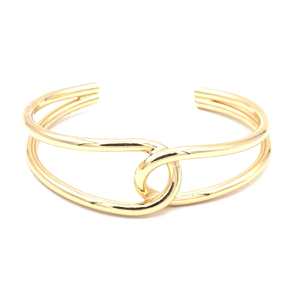 بنگل زنانه گره دفورمه استیل | فری سایز، ضد حساسیت، رنگ ثابت (مراقبتی)