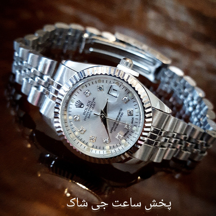 ست ساعت رولکس استیل ،تقویم دار ،موتور sL،به همراه دستبند رولکس 10میل نقره ای استیل