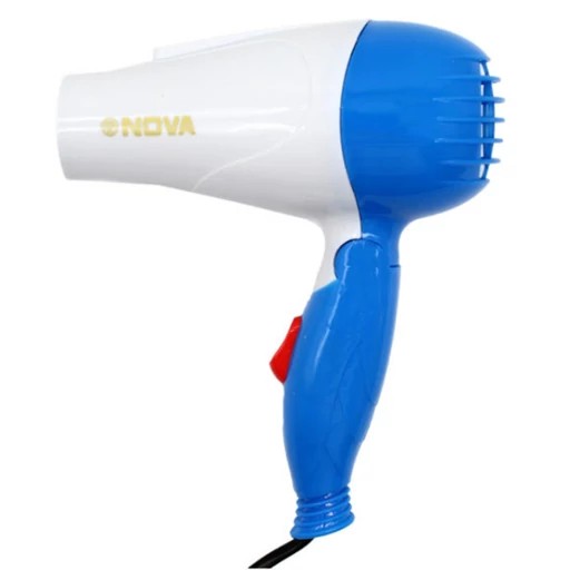 سشوار مسافرتی 1000 وات نوا مدل NV-1290، موتور AC، وزن 160 گرم، المنت فلز با ویژگی صافکنندگی، حجمدهندگی، با قابلیت باد...