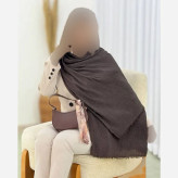 شال پلیسه لمه دار دور ریش زنانه ابعاد 75 در 175 سانتی متر