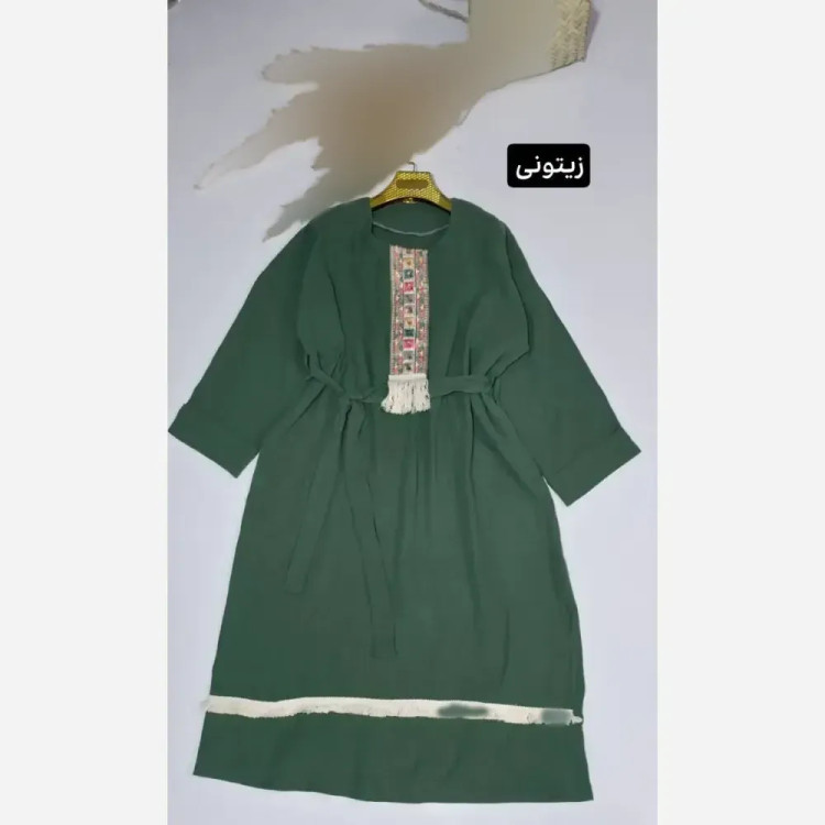 کفتان زنانه نوار کنفی جنس موسلین دبل فیس فری سایز تا 48