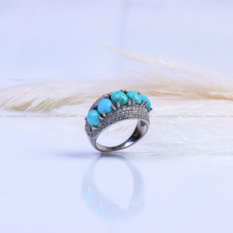 انگشتر فیروزه شجری زنانه کد 9500
