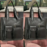 کیف مهرانگیز چرم رنگ مشکی سایز 35 در 35
