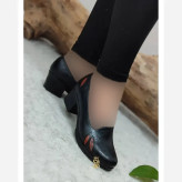 کفش طبی زنانه چرم صنعتی مدل برگی رنگ مشکی