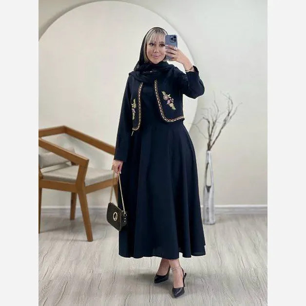 ست کت و سارافن زنانه مدل هلن جنس کوک دوزی فری سایز (2)