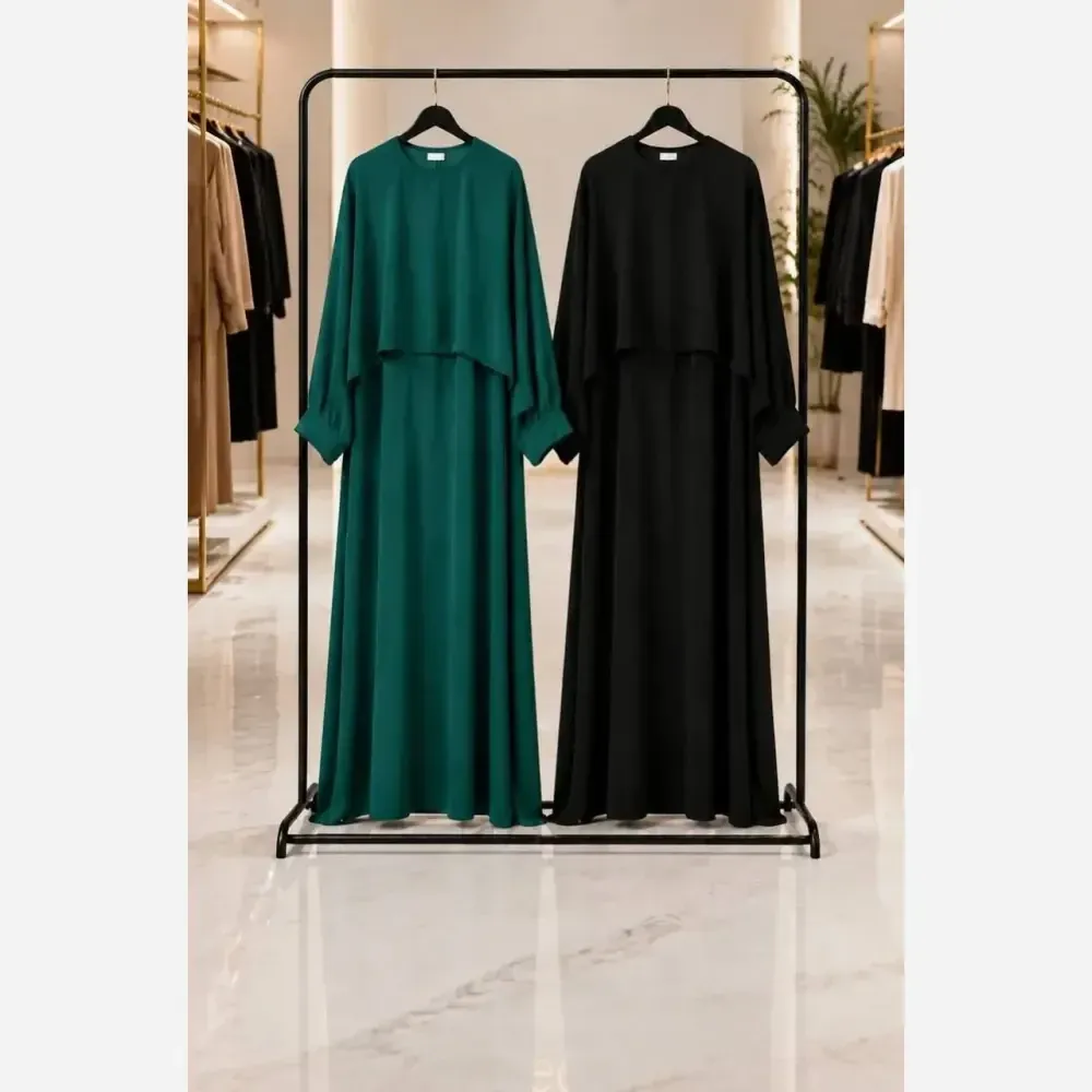 عبا زنانه طرح مانیا جنس الیزه درجه یک سایز فری 38 تا 52