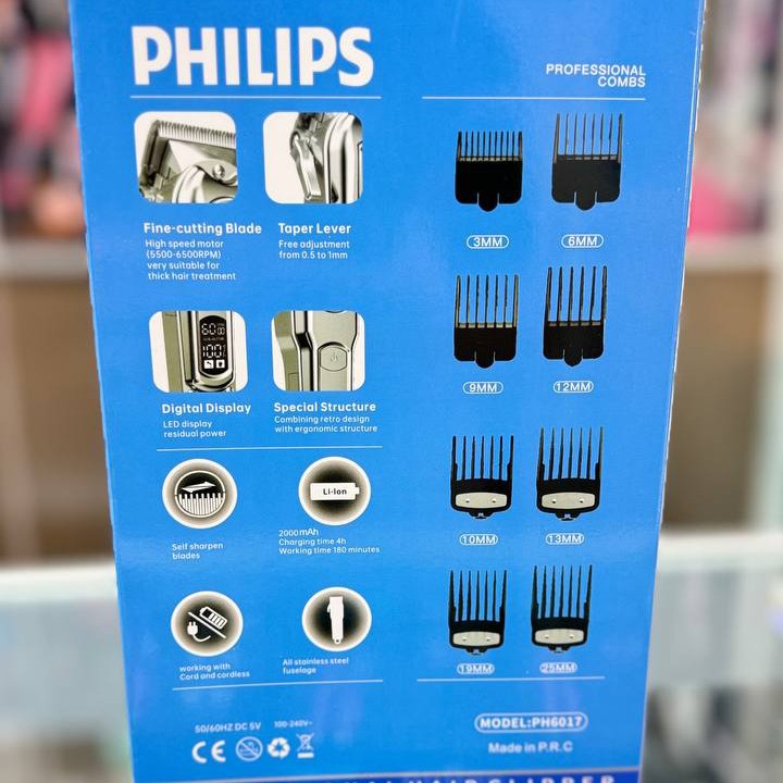 ماشین اصلاح حرفه ای فیلیپس مدل PH6017 موتور قابل تنظیم تا 6500 دور در دقیقه