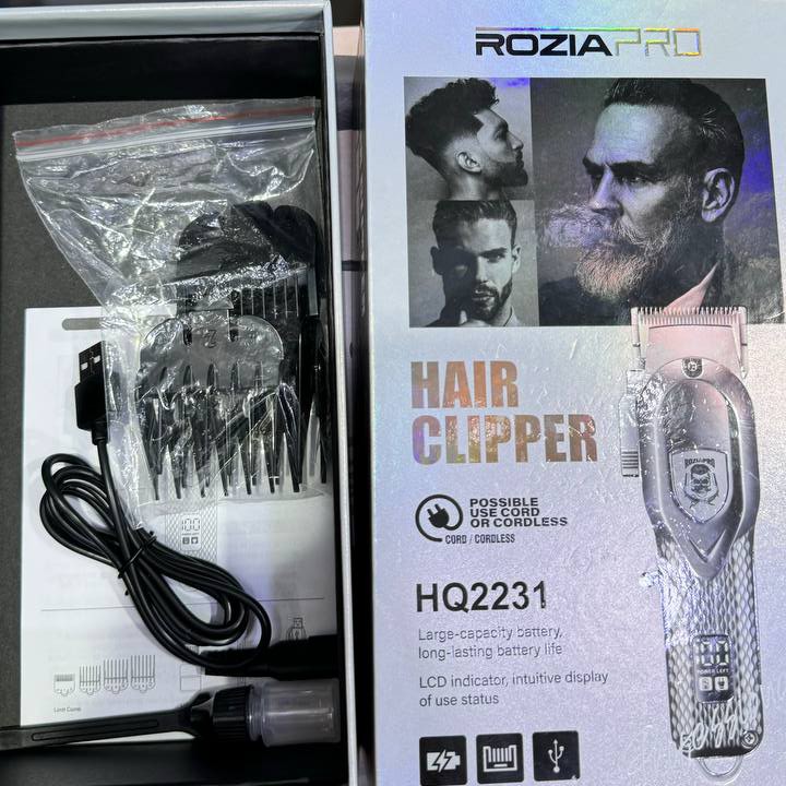 ماشین اصلاح روزیا پرو تمام فلزی مدل 2231 پروفشنال با تیغه های زیرکونیای سرامیکی