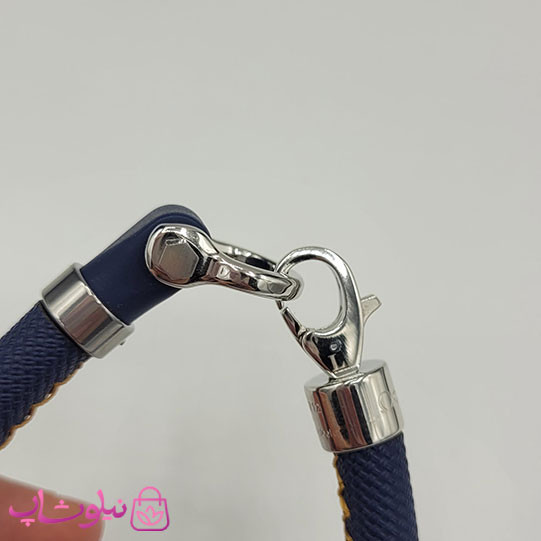 دستبند امگا رابر سرمه ای مردانه سایز لارج کیفیت مستر با دوخت نارنجی (طراحی جدید) کد 1350