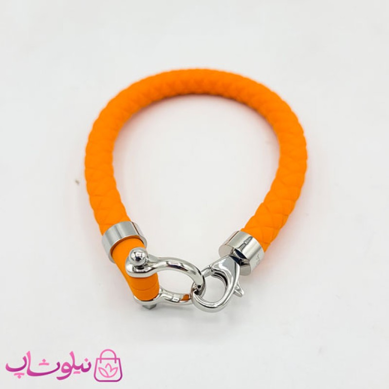 دستبند امگا رابر نارنجی مردانه زنانه کیفیت مستر - مدیوم M