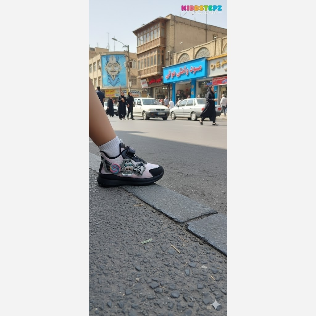 کتونی بچگانه لبوبو چراغدار کتونی دخترانه رنگ مشکی