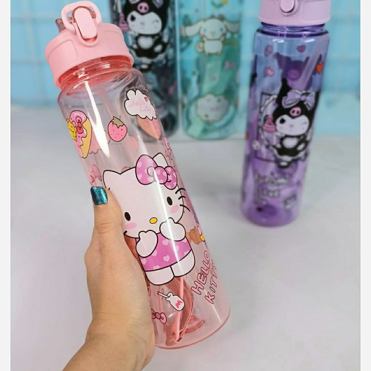 قمقمه سینامورول کیوت فانتزی دارای بند جنس اکروریک باکیفیت وارداتی مناسب مهد و مدرسه مسافرت پلاستیکی