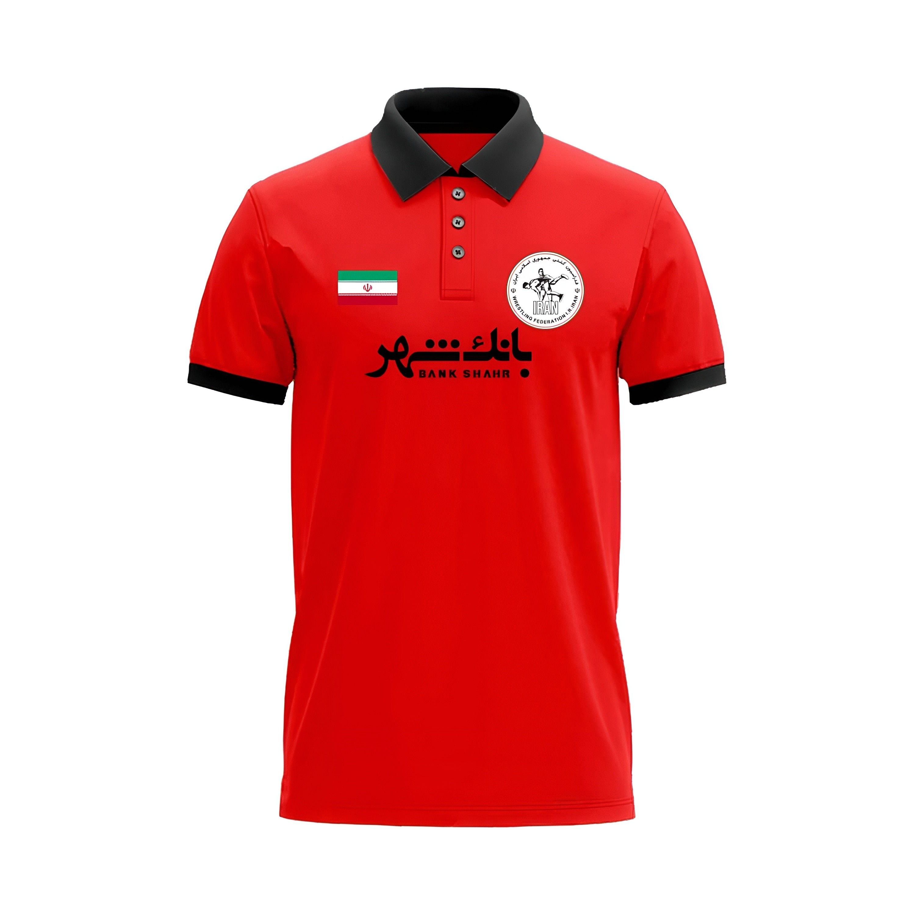 تیشرت کشتی سه دکمه یقه دار اعلا سایز M تا 3XL