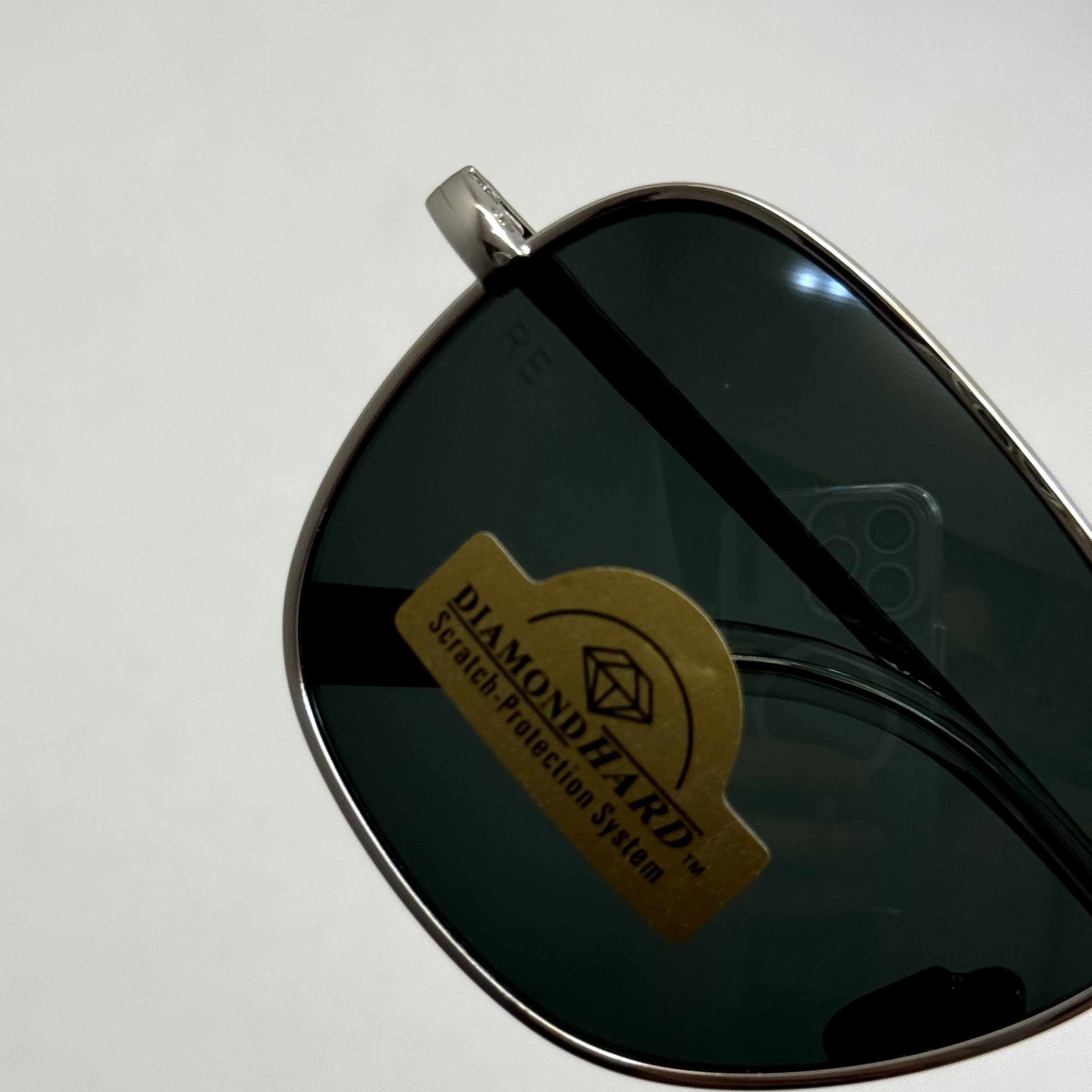 عینک آفتابی خلبانی رندولف شیشه سنگ آنتی رفلکس مشکی فریم نقره ای فول پک RANDOLPH AVIATOR RE 58 WHITE GOLD (ارسال رایگان)