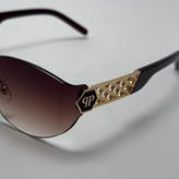 عینک آفتابی فیلیپ پلین Philip Plein مدل Luxury Shield فریم لس قهوه ای - لنز UV400 (ارسال رایگان)