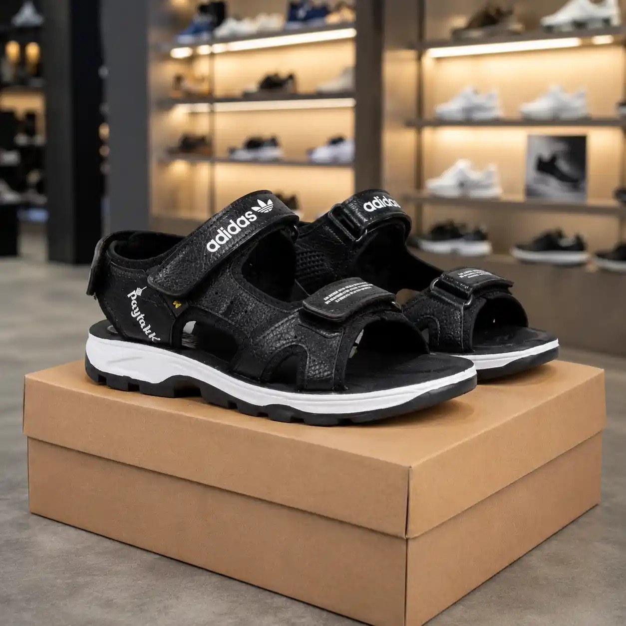 صندل مردانه طبی مدل بارسلون رنگ مشکی (پس کرایه)