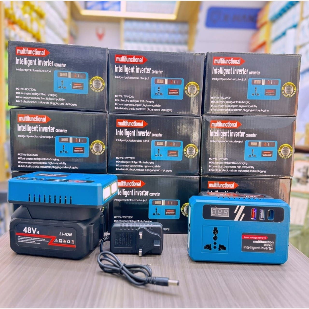 اینورتر شارژی چندمنظوره ( وارداتی ) مدل intelligent inverter converter دارای چراغ قوه ایکس