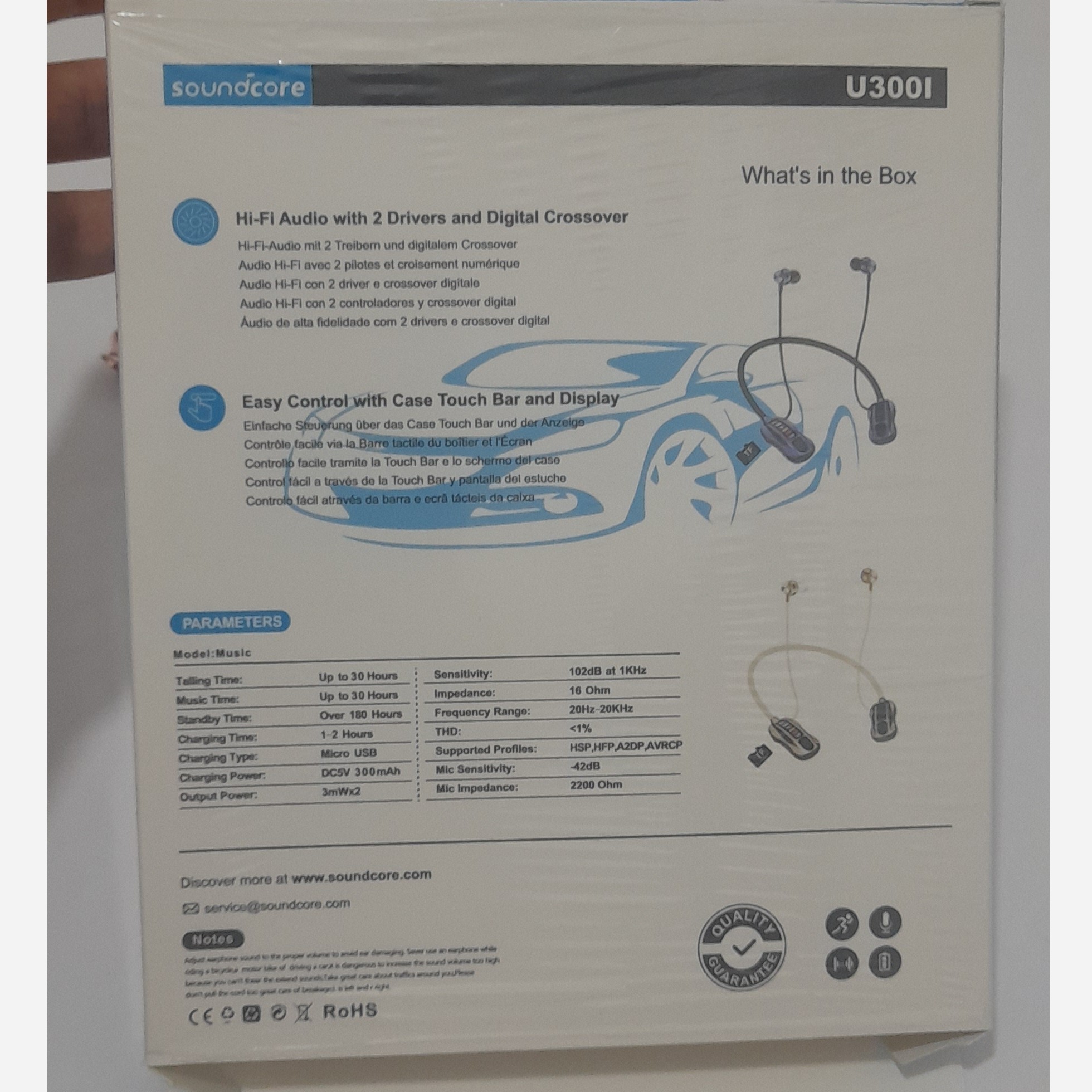 هندزفری گردنی انکر Anker U300i دارای ANC و میکروفون با الگوریتم هوش مصنوعی و گواهی IPX5 و رم خور ایکس