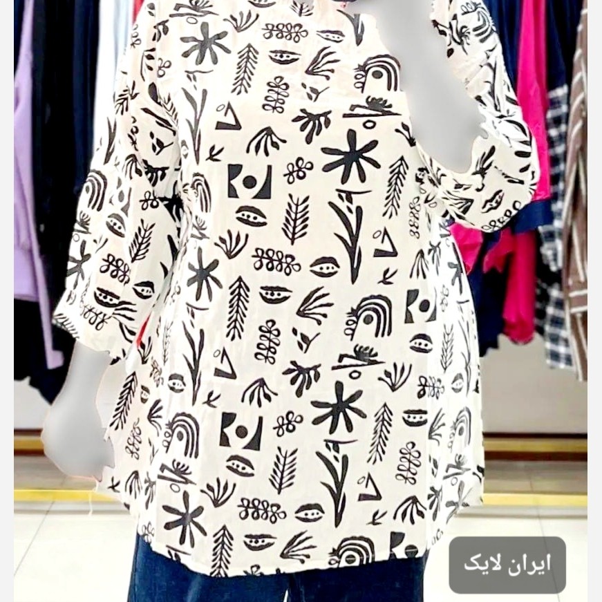 تونیک نخی زنانه تونیک آستین بلند زنانه بلوز نخی آستین بلند زنانه تونیک نخی گلدار