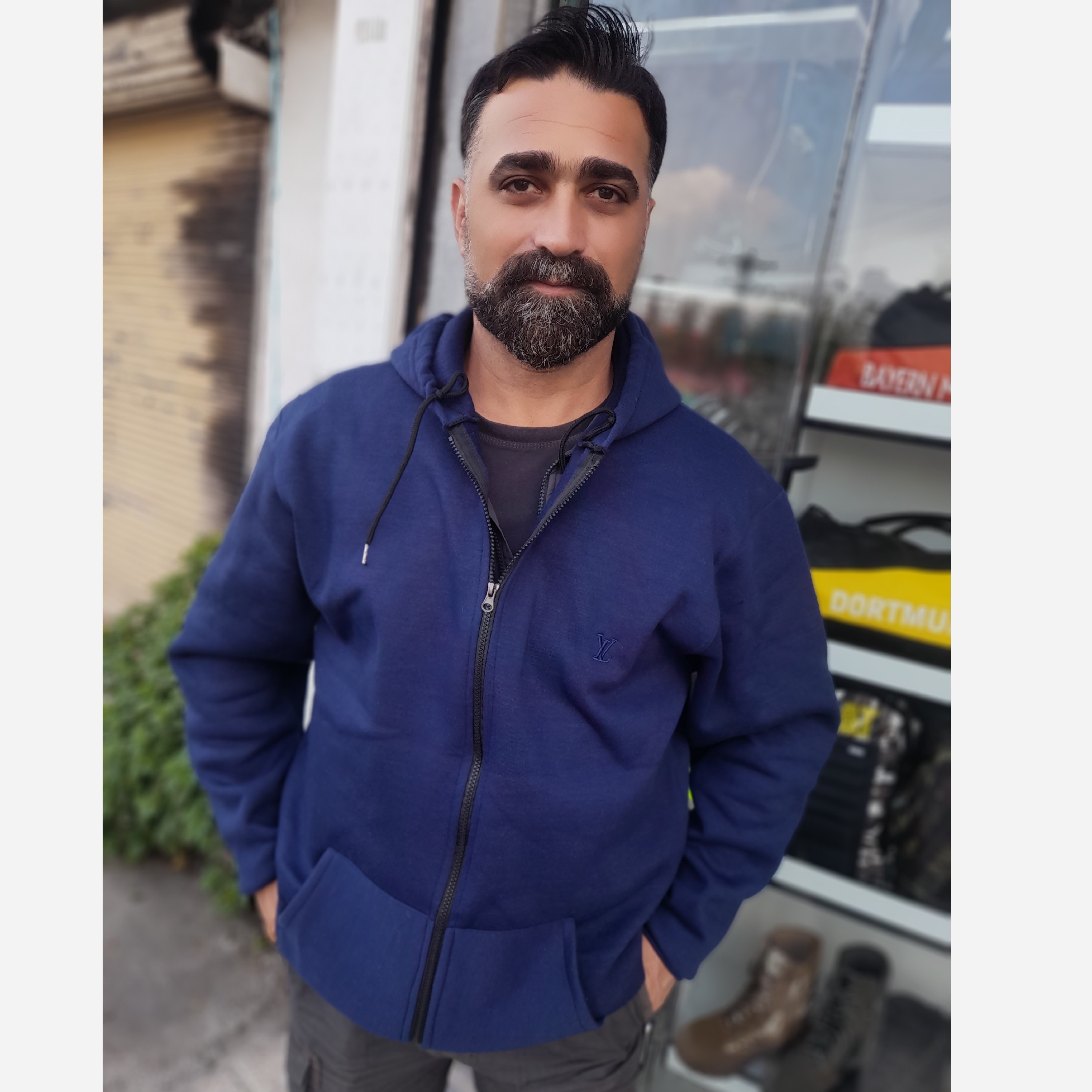 سویشرت مردانه سایز بزرگ زیپدار کلاه دار هودی زیپدار سایز بزرگ مردانه سویشرت رستمی