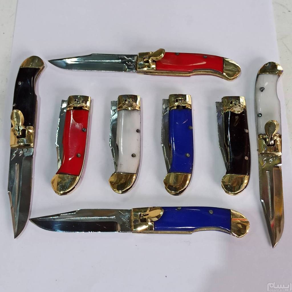 چاقوی ضامن فشاری کریمی ضد زنگ زنجان 14 سانتی